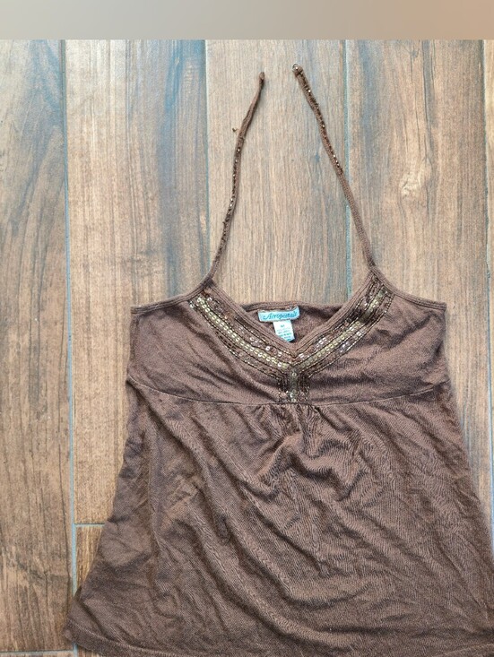 Aeropostale Tops - Vintage Aeropostale Halter Princess Cut Boho Y2K Tank Medium